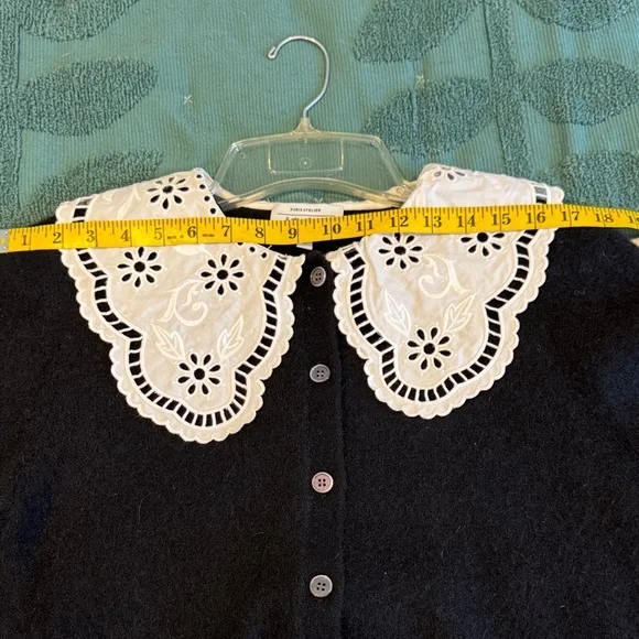& Other Stories Alpaca Embroidered Statement Collar Knit Cardigan Med - Picture 11 of 11